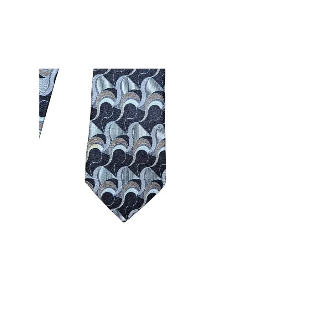 Vintage Van Heusen Boy's Black Abstract Silk Tie